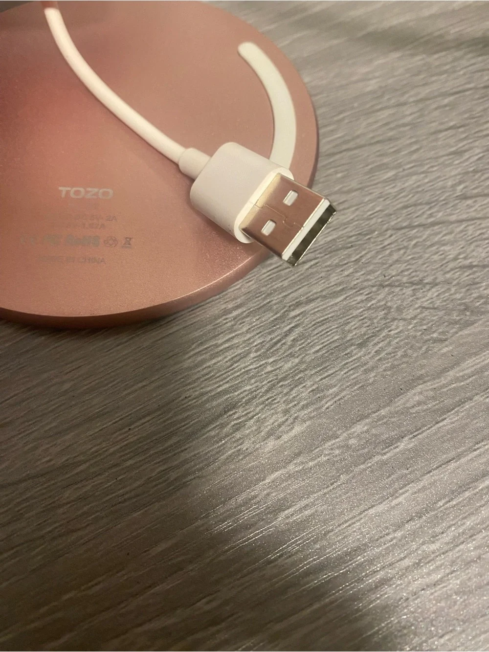 Wireless Charging Pad - White and Rose Gold